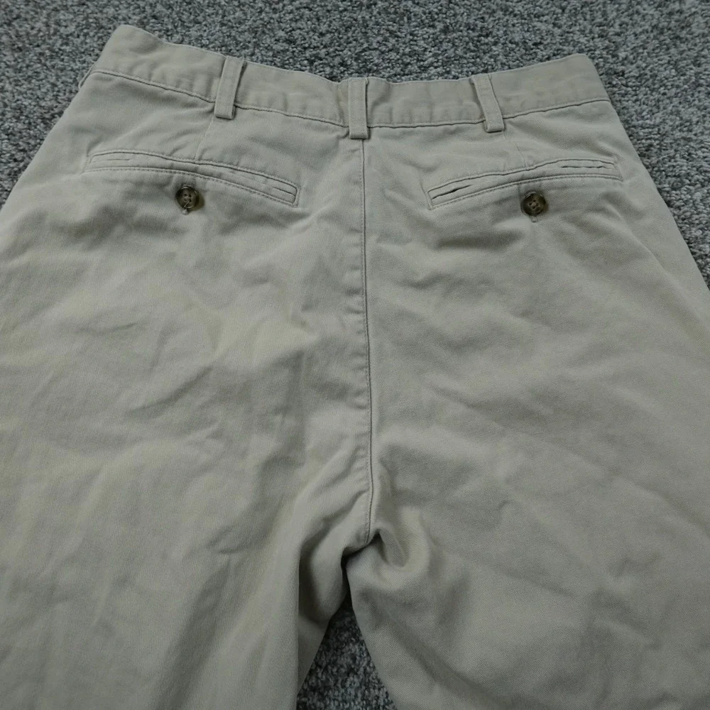 VTG LL Bean Pants Mens 32X29 Beige Tan Chino Trouser Flannel Lined Outdoor Work